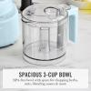 Martha Stewart 3 Cup Electric Food Chopper, Vegetable & Herb Mini Food Processor, 24oz BPA-Free Bowl, Stainless Steel Blades, Pour Spout, Dicing, Mincing, Chop & Puree, Dishwasher Safe, Linen(Sky Blue)