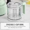 Martha Stewart 3 Cup Electric Food Chopper, Vegetable & Herb Mini Food Processor, 24oz BPA-Free Bowl, Stainless Steel Blades, Pour Spout, Dicing, Mincing, Chop & Puree, Dishwasher Safe, Linen(Honeydew Green)