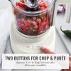 Martha Stewart 3 Cup Electric Food Chopper, Vegetable & Herb Mini Food Processor, 24oz BPA-Free Bowl, Stainless Steel Blades, Pour Spout, Dicing, Mincing, Chop & Puree, Dishwasher Safe, Linen(Linen White)