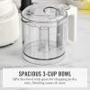 Martha Stewart 3 Cup Electric Food Chopper, Vegetable & Herb Mini Food Processor, 24oz BPA-Free Bowl, Stainless Steel Blades, Pour Spout, Dicing, Mincing, Chop & Puree, Dishwasher Safe, Linen(Linen White)