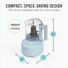 Martha Stewart 3 Cup Electric Food Chopper, Vegetable & Herb Mini Food Processor, 24oz BPA-Free Bowl, Stainless Steel Blades, Pour Spout, Dicing, Mincing, Chop & Puree, Dishwasher Safe, Linen(Sky Blue)
