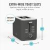 Martha Stewart 4 Slice Toaster, 10 Shade Settings with Defrost, Cancel, Bagel & Gluten-Free, Extra-Wide Self-Centering Slots for Waffles & Artisan Bread, Removable Crumb Tray, Cord Wrap, 1800W, Linen(Caviar Gray)