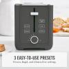 Martha Stewart 4 Slice Toaster, 10 Shade Settings with Defrost, Cancel, Bagel & Gluten-Free, Extra-Wide Self-Centering Slots for Waffles & Artisan Bread, Removable Crumb Tray, Cord Wrap, 1800W, Linen(Caviar Gray)