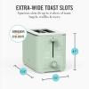 Martha Stewart 4 Slice Toaster, 10 Shade Settings with Defrost, Cancel, Bagel & Gluten-Free, Extra-Wide Self-Centering Slots for Waffles & Artisan Bread, Removable Crumb Tray, Cord Wrap, 1800W, Linen(Honeydew Green)