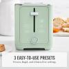 Martha Stewart 4 Slice Toaster, 10 Shade Settings with Defrost, Cancel, Bagel & Gluten-Free, Extra-Wide Self-Centering Slots for Waffles & Artisan Bread, Removable Crumb Tray, Cord Wrap, 1800W, Linen(Honeydew Green)