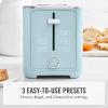 Martha Stewart 4 Slice Toaster, 10 Shade Settings with Defrost, Cancel, Bagel & Gluten-Free, Extra-Wide Self-Centering Slots for Waffles & Artisan Bread, Removable Crumb Tray, Cord Wrap, 1800W, Linen(Sky Blue)