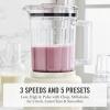 Martha Stewart 50oz Countertop Blender, Smoothie, Margarita & Ice Crushing Blender, BPA-Free Pitcher, 3 Speeds, 5 Presets, Auto-Clean Function, Dishwasher Safe, Stainless Steel Blades, Linen Cream(Linen White)