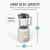 Martha Stewart 50oz Countertop Blender, Smoothie, Margarita & Ice Crushing Blender, BPA-Free Pitcher, 3 Speeds, 5 Presets, Auto-Clean Function, Dishwasher Safe, Stainless Steel Blades, Linen Cream(Linen White)