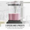 Martha Stewart 50oz Countertop Blender, Smoothie, Margarita & Ice Crushing Blender, BPA-Free Pitcher, 3 Speeds, 5 Presets, Auto-Clean Function, Dishwasher Safe, Stainless Steel Blades, Linen Cream(Caviar Gray)