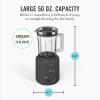 Martha Stewart 50oz Countertop Blender, Smoothie, Margarita & Ice Crushing Blender, BPA-Free Pitcher, 3 Speeds, 5 Presets, Auto-Clean Function, Dishwasher Safe, Stainless Steel Blades, Linen Cream(Caviar Gray)