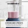 Martha Stewart 50oz Countertop Blender, Smoothie, Margarita & Ice Crushing Blender, BPA-Free Pitcher, 3 Speeds, 5 Presets, Auto-Clean Function, Dishwasher Safe, Stainless Steel Blades, Linen Cream(Indigo Blue)