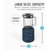 Martha Stewart 50oz Countertop Blender, Smoothie, Margarita & Ice Crushing Blender, BPA-Free Pitcher, 3 Speeds, 5 Presets, Auto-Clean Function, Dishwasher Safe, Stainless Steel Blades, Linen Cream(Indigo Blue)