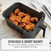 Martha Stewart 6QT Air Fryer, 6-in-1, Bake, Broil, Roast, Air Fry, Dehydrate, Reheat, Ceramic Non-Stick Basket, Crispy Results Fast, 400°F Max Temp, Shake Reminder, Auto Shut-Off, Linen Cream(Caviar Gray)