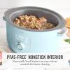 Martha Stewart 8 QT Slow Cooker, Programmable with Timer, 3 Heat Settings (Low, High, Warm), Nonstick Ceramic Removable Crock, Stovetop & Oven Safe, Glass Lid, Simmer, Reheat, Warm, Linen(Sky Blue)
