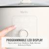 Martha Stewart 8 QT Slow Cooker, Programmable with Timer, 3 Heat Settings (Low, High, Warm), Nonstick Ceramic Removable Crock, Stovetop & Oven Safe, Glass Lid, Simmer, Reheat, Warm, Linen(Linen White)
