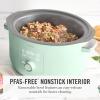 Martha Stewart 8 QT Slow Cooker, Programmable with Timer, 3 Heat Settings (Low, High, Warm), Nonstick Ceramic Removable Crock, Stovetop & Oven Safe, Glass Lid, Simmer, Reheat, Warm, Linen(Honeydew Green)