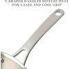 Martha Stewart Castelle 12-Inch Stainless Steel Frying Pan with Gold-Tone Handle – Tri-Ply Encapsulated Bottom, Oven Safe & Induction Safe Skillet for Searing and Sautéing(Stainless Steel)