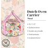 Martha Stewart Dutch Oven Carrier, Insulated Casserole Tote with Padded Handle, Zipper Closure, Fits Most 6-7 Qt. Dutch Ovens & Bakeware for Potlucks and Hosting (Floral)