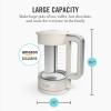 Martha Stewart Electric Kettle with Removable Stainless Steel Tea Infuser, Glass Carafe 1.7L (7 Cups), Hot Water Boiler, 4 Presets, Keep Warm & Auto Shut-Off, Cordless 360° Swivel Base, Linen White(Linen White)