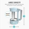 Martha Stewart Electric Kettle with Removable Stainless Steel Tea Infuser, Glass Carafe 1.7L (7 Cups), Hot Water Boiler, 4 Presets, Keep Warm & Auto Shut-Off, Cordless 360° Swivel Base, Linen White(Sky Blue)