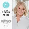 Martha Stewart Electric Kettle with Removable Stainless Steel Tea Infuser, Glass Carafe 1.7L (7 Cups), Hot Water Boiler, 4 Presets, Keep Warm & Auto Shut-Off, Cordless 360° Swivel Base, Linen White(Linen White)