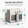 Martha Stewart French Door Air Fryer Toaster Oven Combo, 34QT Countertop Convection, 12-in-1, Bake, Broil, Roast, Fits 12” Pizza, Dehydrate, 5 Accessories, Air Fry Basket, Stainless Steel, Linen White(Linen White)