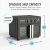 Martha Stewart French Door Air Fryer Toaster Oven Combo, 34QT Countertop Convection, 12-in-1, Bake, Broil, Roast, Fits 12” Pizza, Dehydrate, 5 Accessories, Air Fry Basket, Stainless Steel, Linen White(Caviar Gray)