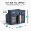 Martha Stewart French Door Air Fryer Toaster Oven Combo, 34QT Countertop Convection, 12-in-1, Bake, Broil, Roast, Fits 12” Pizza, Dehydrate, 5 Accessories, Air Fry Basket, Stainless Steel, Linen White(Indigo Blue)