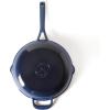 Martha Stewart Gatwick 12” Enameled Cast Iron Skillet, PFAS-Free, Classic Red Exterior with Matte Black Enamel Interior, Rust Resistant, Oven Safe(Classic Blue)