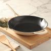 Martha Stewart Gatwick 12” Enameled Cast Iron Skillet, PFAS-Free, Classic Red Exterior with Matte Black Enamel Interior, Rust Resistant, Oven Safe(Linen White)