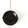 Martha Stewart Gatwick 12” Enameled Cast Iron Skillet, PFAS-Free, Classic Red Exterior with Matte Black Enamel Interior, Rust Resistant, Oven Safe(Linen White)