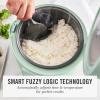 Martha Stewart Rice Cooker, 4 Cup (Uncooked) / 8 Cup (Cooked), Ceramic Non-Stick Removable Pot, Keep Warm, Measure Markings, Steam Basket, Brown & Sushi Rice, Quick Cook, Quinoa, Grains, Oats, Linen White(Honeydew Green)
