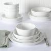 Martha Stewart Selma Pasta Bowls Set of 6, 43oz White Porcelain Soup Bowls & Salad Bowl, Wide and Shallow, Chip Resistant, Dishwasher & Microwave Safe(White)