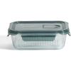 Martha Stewart Shadowbrook 5-Piece Borosilicate Glass Storage Container Set – Airtight Locking Lids, 21.6 oz Meal Prep, Leftover & Lunch Containers, Microwave, Oven & Dishwasher Safe(Glass/Green Lid (Shadowbrook – Rectangular))
