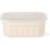 Martha Stewart Shadowbrook 5-Piece Borosilicate Glass Storage Container Set – Airtight Locking Lids, 21.6 oz Meal Prep, Leftover & Lunch Containers, Microwave, Oven & Dishwasher Safe(Cream (Broadbrook – Rectangular))