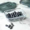Martha Stewart Shadowbrook 5-Piece Borosilicate Glass Storage Container Set – Airtight Locking Lids, 21.6 oz Meal Prep, Leftover & Lunch Containers, Microwave, Oven & Dishwasher Safe(Glass/Green Lid (Shadowbrook – Rectangular))