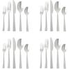 Martha Stewart Torino 20-Piece Gold Flatware Set, Service for 4 – Stainless Steel Silverware w/PVD Gold Handle, Mirror Polish – Dishwasher Safe, Rust Resistant, Chip Resistant – Glamorous Utensil Set(Silver (Chiggi))