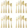 Martha Stewart Torino 20-Piece Gold Flatware Set, Service for 4 – Stainless Steel Silverware w/PVD Gold Handle, Mirror Polish – Dishwasher Safe, Rust Resistant, Chip Resistant – Glamorous Utensil Set(Gold (Torino))