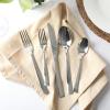 Martha Stewart Torino 20-Piece Gold Flatware Set, Service for 4 – Stainless Steel Silverware w/PVD Gold Handle, Mirror Polish – Dishwasher Safe, Rust Resistant, Chip Resistant – Glamorous Utensil Set(Silver (Chiggi))