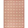 Martha Stewart x SAFAVIEH Outdoor Area Rug Collection – 8′ x 11’2″, Beige & Terracotta, Weather Resistant & Washable, Ideal for Patio, Backyard, Mudroom, Deck, Dining Space (MSR4281-231)