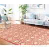 Martha Stewart x SAFAVIEH Outdoor Area Rug Collection – 8′ x 11’2″, Beige & Terracotta, Weather Resistant & Washable, Ideal for Patio, Backyard, Mudroom, Deck, Dining Space (MSR4281-231)