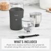 Martha Stewart Electric Coffee & Spice Grinder, Dual 2.5oz Removable Bowls, Storage Lids, Stainless Steel Blades, One Touch Pulse Control, 2-in-1 Compact, Beans & Spices, Herbs & Nuts, Linen White(Caviar Gray)
