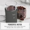Martha Stewart Electric Coffee & Spice Grinder, Dual 2.5oz Removable Bowls, Storage Lids, Stainless Steel Blades, One Touch Pulse Control, 2-in-1 Compact, Beans & Spices, Herbs & Nuts, Linen White(Caviar Gray)