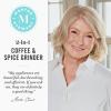 Martha Stewart Electric Coffee & Spice Grinder, Dual 2.5oz Removable Bowls, Storage Lids, Stainless Steel Blades, One Touch Pulse Control, 2-in-1 Compact, Beans & Spices, Herbs & Nuts, Linen White(Caviar Gray)