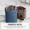 Martha Stewart Electric Coffee & Spice Grinder, Dual 2.5oz Removable Bowls, Storage Lids, Stainless Steel Blades, One Touch Pulse Control, 2-in-1 Compact, Beans & Spices, Herbs & Nuts, Linen White(Indigo Blue)