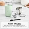 Martha Stewart Electric Coffee & Spice Grinder, Dual 2.5oz Removable Bowls, Storage Lids, Stainless Steel Blades, One Touch Pulse Control, 2-in-1 Compact, Beans & Spices, Herbs & Nuts, Linen White(Honeydew Green)