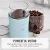 Martha Stewart Electric Coffee & Spice Grinder, Dual 2.5oz Removable Bowls, Storage Lids, Stainless Steel Blades, One Touch Pulse Control, 2-in-1 Compact, Beans & Spices, Herbs & Nuts, Linen White(Sky Blue)