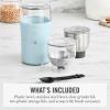 Martha Stewart Electric Coffee & Spice Grinder, Dual 2.5oz Removable Bowls, Storage Lids, Stainless Steel Blades, One Touch Pulse Control, 2-in-1 Compact, Beans & Spices, Herbs & Nuts, Linen White(Sky Blue)