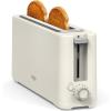 Martha Stewart 2 Slice Long Slot Toaster, Extra Wide for Sourdough & Bagels, 10 Setting Shade Control, Removable Crumb Tray, Self-Centering Design, Defrost/Reheat, Cancel, Slim Space-Saving, Linen(Linen White)