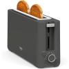 Martha Stewart 2 Slice Long Slot Toaster, Extra Wide for Sourdough & Bagels, 10 Setting Shade Control, Removable Crumb Tray, Self-Centering Design, Defrost/Reheat, Cancel, Slim Space-Saving, Linen(Caviar Gray)